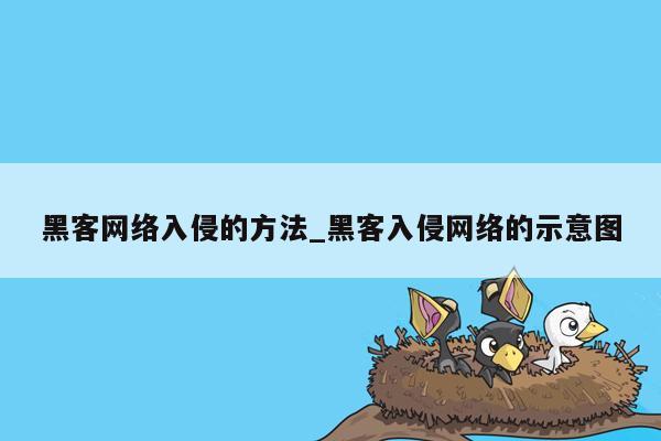 黑客网络入侵的方法_黑客入侵网络的示意图