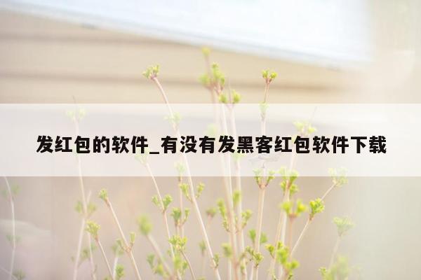 发红包的软件_有没有发黑客红包软件下载