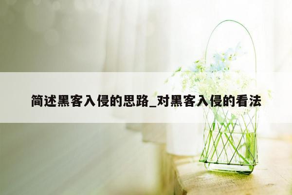 简述黑客入侵的思路_对黑客入侵的看法