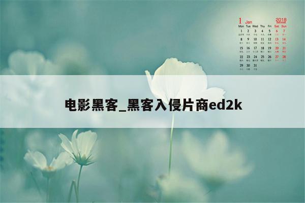 电影黑客_黑客入侵片商ed2k