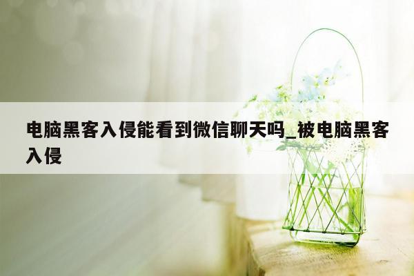 电脑黑客入侵能看到微信聊天吗_被电脑黑客入侵