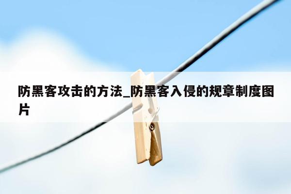 防黑客攻击的方法_防黑客入侵的规章制度图片