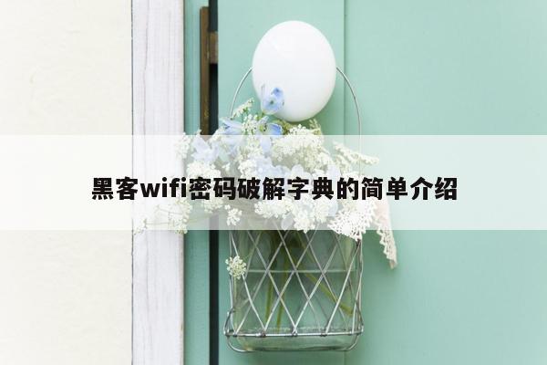 黑客wifi密码破解字典的简单介绍