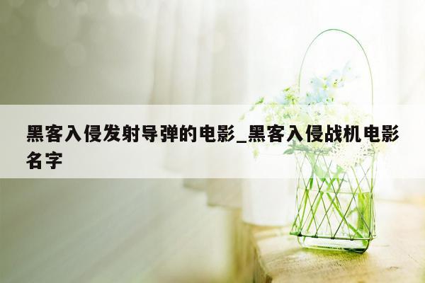 黑客入侵发射导弹的电影_黑客入侵战机电影名字