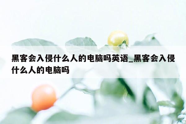 黑客会入侵什么人的电脑吗英语_黑客会入侵什么人的电脑吗