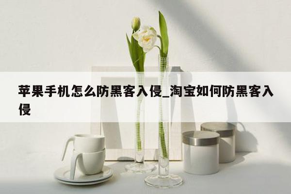 苹果手机怎么防黑客入侵_淘宝如何防黑客入侵