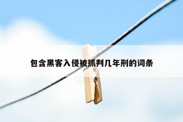 包含黑客入侵被抓判几年刑的词条