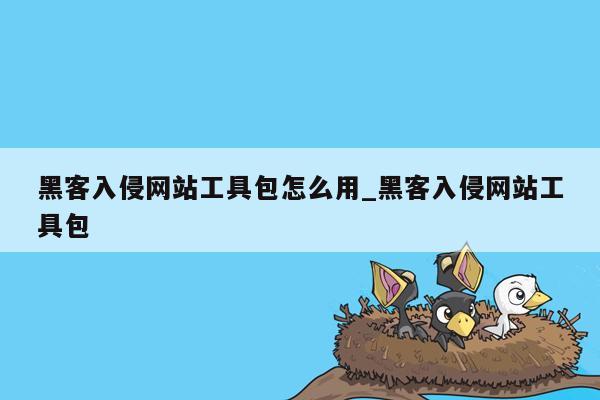 黑客入侵网站工具包怎么用_黑客入侵网站工具包