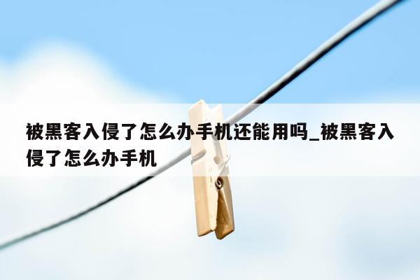 被黑客入侵了怎么办手机还能用吗_被黑客入侵了怎么办手机