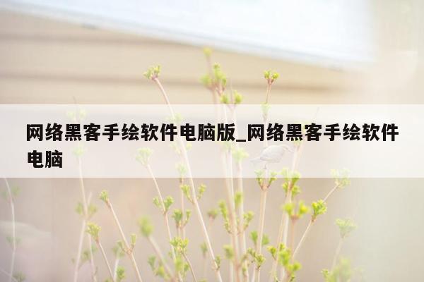 网络黑客手绘软件电脑版_网络黑客手绘软件电脑