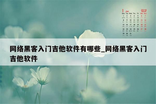 网络黑客入门吉他软件有哪些_网络黑客入门吉他软件