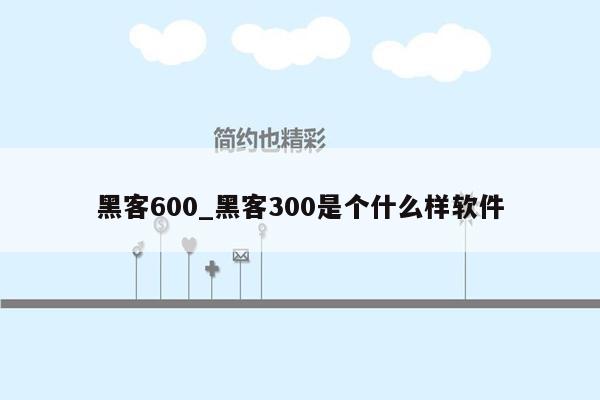 黑客600_黑客300是个什么样软件