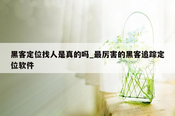 黑客定位找人是真的吗_最厉害的黑客追踪定位软件