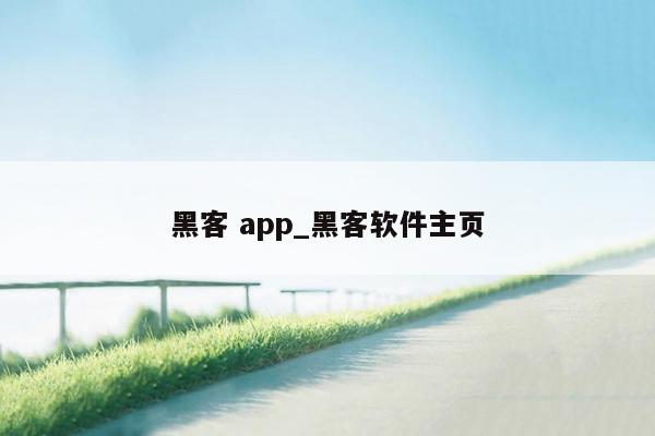 黑客 app_黑客软件主页