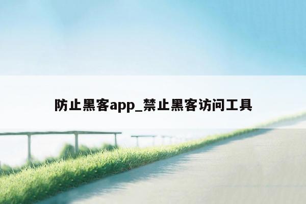 防止黑客app_禁止黑客访问工具