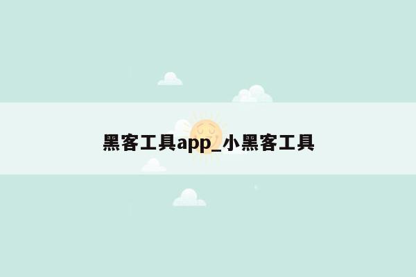 黑客工具app_小黑客工具