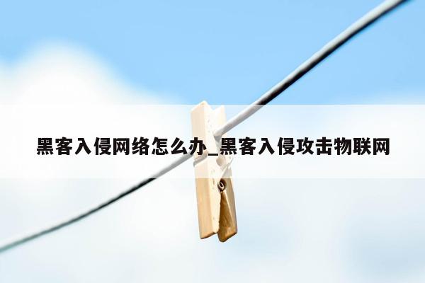 黑客入侵网络怎么办_黑客入侵攻击物联网