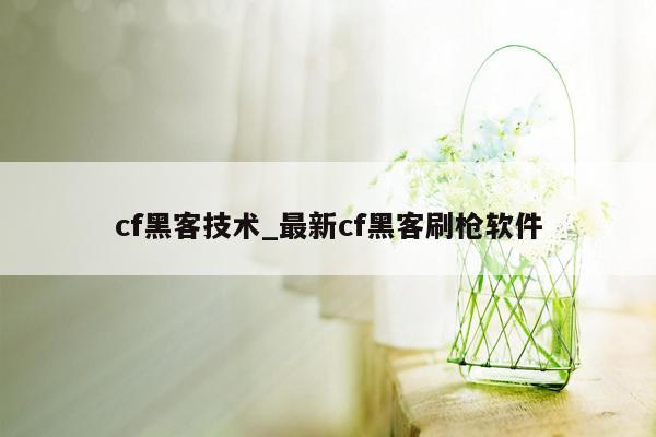 cf黑客技术_最新cf黑客刷枪软件