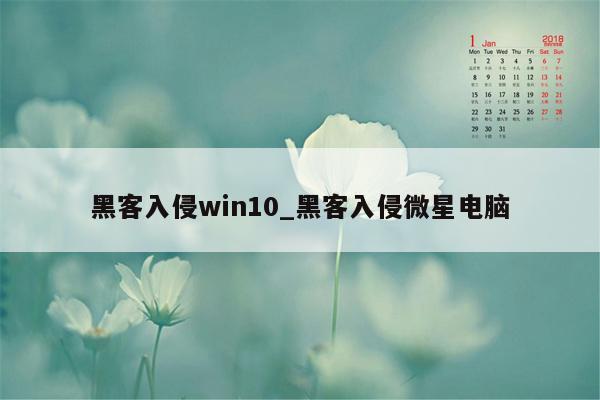 黑客入侵win10_黑客入侵微星电脑