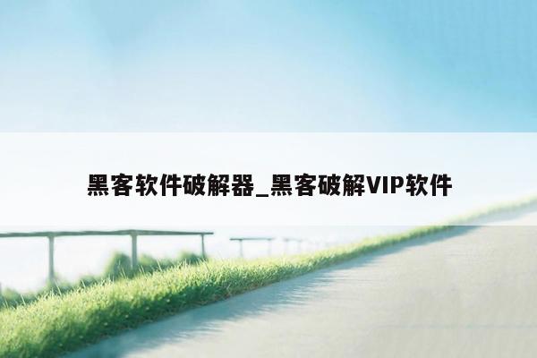 黑客软件破解器_黑客破解VIP软件