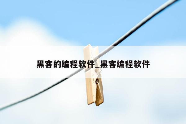 黑客的编程软件_黑客编程软件