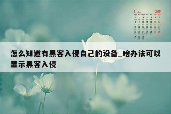 怎么知道有黑客入侵自己的设备_啥办法可以显示黑客入侵