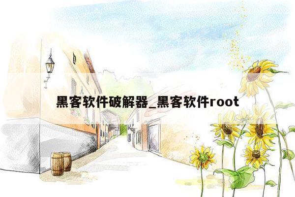 黑客软件破解器_黑客软件root