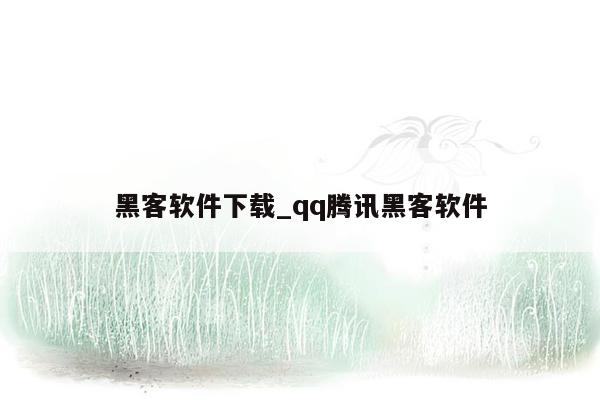 黑客软件下载_qq腾讯黑客软件