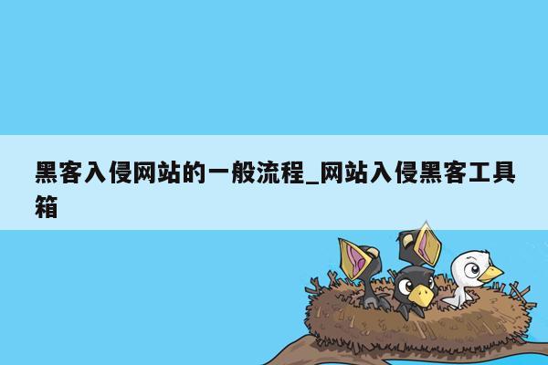 黑客入侵网站的一般流程_网站入侵黑客工具箱