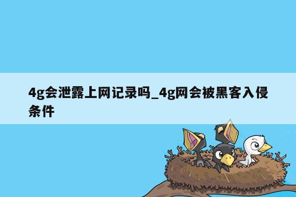 4g会泄露上网记录吗_4g网会被黑客入侵条件