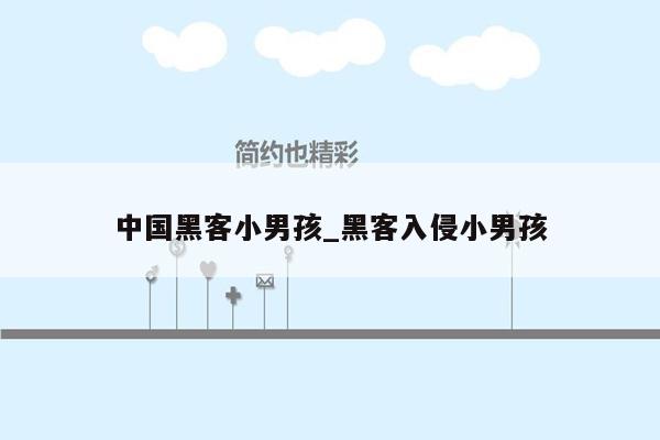 中国黑客小男孩_黑客入侵小男孩