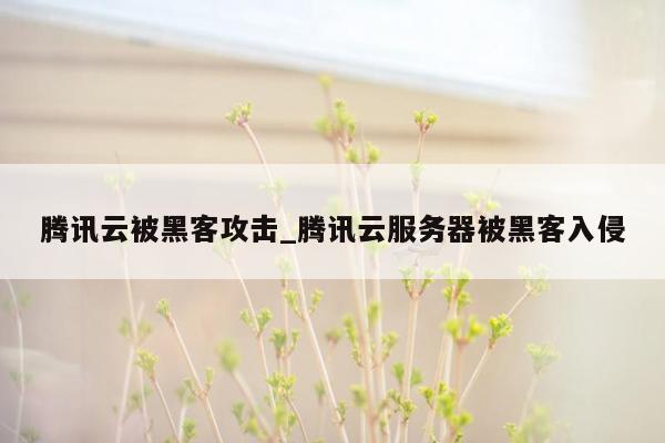 腾讯云被黑客攻击_腾讯云服务器被黑客入侵