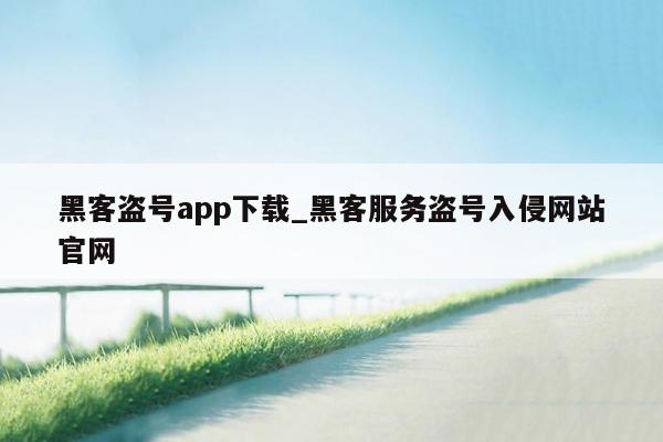 黑客盗号app下载_黑客服务盗号入侵网站官网