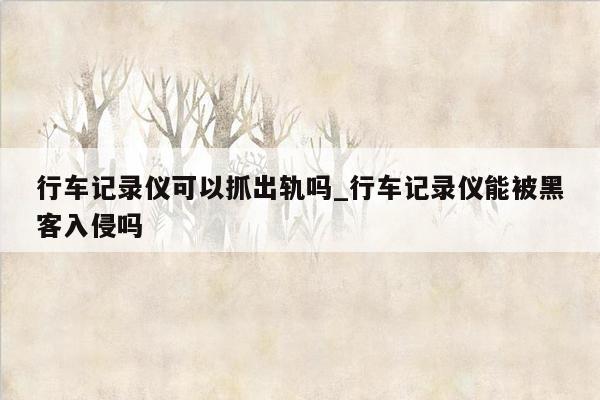 行车记录仪可以抓出轨吗_行车记录仪能被黑客入侵吗